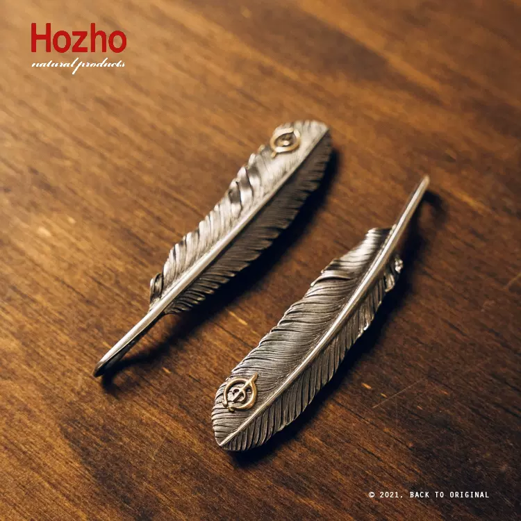 Hozho Feather Pendant Hozho Silver BTO] 日本【Hozho】匠人手打18K点