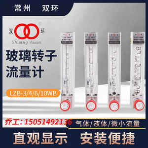 Changzhou double-ring glass rotor flowmeter LZB-3/4/6/10WB liquid oxygen gas micro
