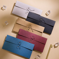 Creative Strap Envelope No. 5 Document Bag, Simple and Thickened with a High-End Feel, Kraft Paper Invoice Storage Bag, Winding Postcard Greeting Card, Artistic Romantic Love Letter, Special Document Bag for Receipts ins