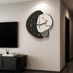 Stone Fortune Clock Wall Clock Tv Background Wall Decorative Painting Clock High-End Living Room Mural Creative Dining Room Hanging Painting