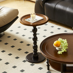 French retro solid wood small coffee table living room sofa side table