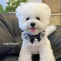 Dog Bib Saliva Towel, Cute Cat Bib, Heart Bow Bell Collar, Strawberry Scarf, Pet Decoration