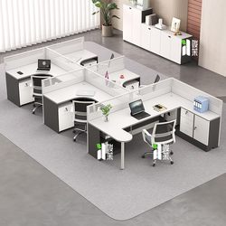 Staff Desk 5-Seat Staff Desk Modern Screen Deck Desk and Chair Combination 4-Seat Table with Main Tube Position
