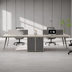Staff Desk and Chair Combination Simple Modern Double Four-Person Deck Workstation Staff Desk Six-Person Screen Office