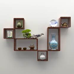 Solid Wood Wall Shelves Living Room Background Wall Partitions Film and Television Wall Hangings Decorative Wall Cabinets Room Creative Grids