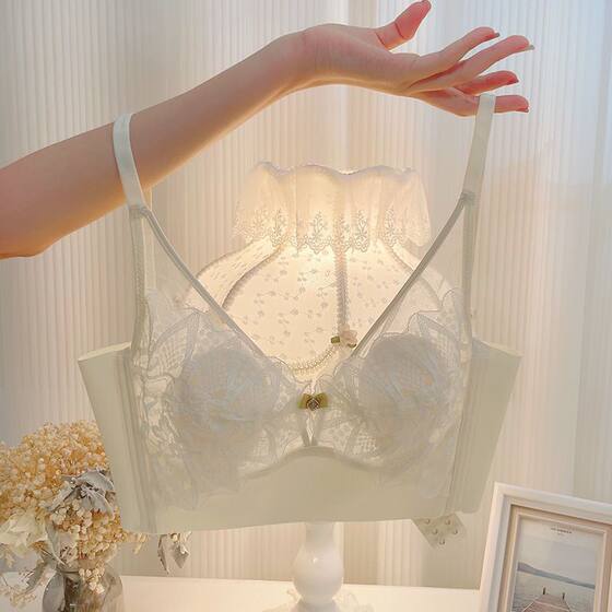 
Hot style beautiful back bra for women, ultra-thin, no steel ring, big breasts, pure desire, summer girl sexy push-up bra