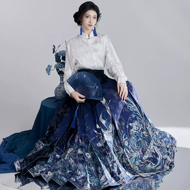 风牵一袖原创汉服[龙吟夜·黑]龙年国风重工马面裙新中式男女套装-Taobao 