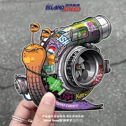 Snail Turbocharger Car Sticker Fun Anime Cartoon Decal Motorcycle Tram Body Sticker
