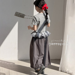 Girls' Short-Sleeved T-Shirt, Summer 2026 New Style, Unique and Beautiful Tops for Children, Super Nice-Looking Korean Style Outfits for Older Girls