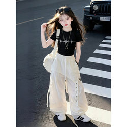 Girls' Cargo Pants Cool Summer Thin Style 2026 New Children's Street Dance Pants Girls' Big Kids Trendy Cool Outfit