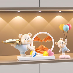 Cute Bear Quicksand Painting Ornament, High-End Living Room Light Luxury Entrance Hall Wine Cabinet Decoration, Housewarming Gift, Practical