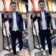 19008 spring and autumn new men's lattice contrasting color foreign long -sleeved long -sleeved knitted cardigan trendy jacket elasticity
