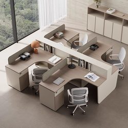Staff Screen Partition Office Desk Workstation Card Holder Double 24 Four 6-Person Financial Office Desk and Chair Set Simple Modern