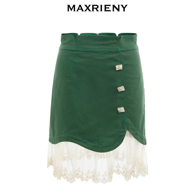 MAXRIENY Nets Switch Embroidery Fish Tail Skirt Autumn Design Sensory Hede Skirt