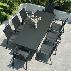 Outdoor Slate Dining Table Villa Courtyard Garden Furniture High-End Leisure Open-Air Balcony Waterproof and Sunproof Table and Chair Set