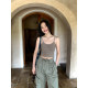 pusumede knitted small suspender vest with chest cushion for women in summer wear high waist slim body