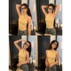 pusumede new Chinese style hollow buckle neck knitted suspender vest women's summer temperament slim short top