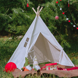 Outdoor Spring Outing Indian White Simple Tent Indoor Props Children Boys Girls Playhouse Park Picnic