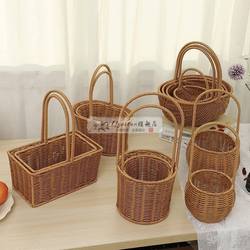 High-Quality Wicker Small Bamboo Basket, Hand-Held Basket, Rattan Storage Basket, Woven Basket, Children's Picking Basket, Picnic Basket, Mini Small Basket