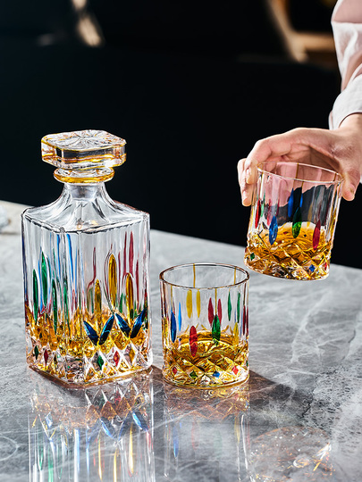 Bangbebe クリスタルウイスキーグラス - 6-10個 金塗装 ワインセット
