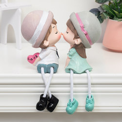 Home Living Room Decoration, Wedding Room Furnishings, Wall Hangings, Cartoon Cute Couple Hanging Dolls, Small Gift Ornaments