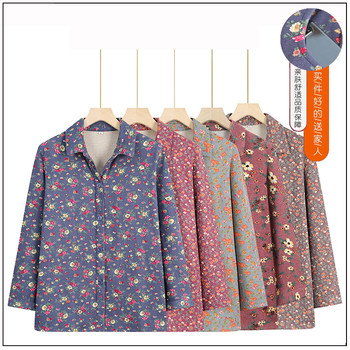 
Elderly spring and autumn tops German velvet shirt thin jacket