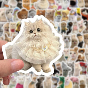 
200 cute kitten stickers, popular high-looking cute pet animal decorative mobile phone case waterproof stickers