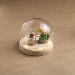 The Little Prince's Rose Glass Cover Ornament Baby Umbilical Cord and Fetal Hair Preservation Box Souvenir Girl's Birthday Gift