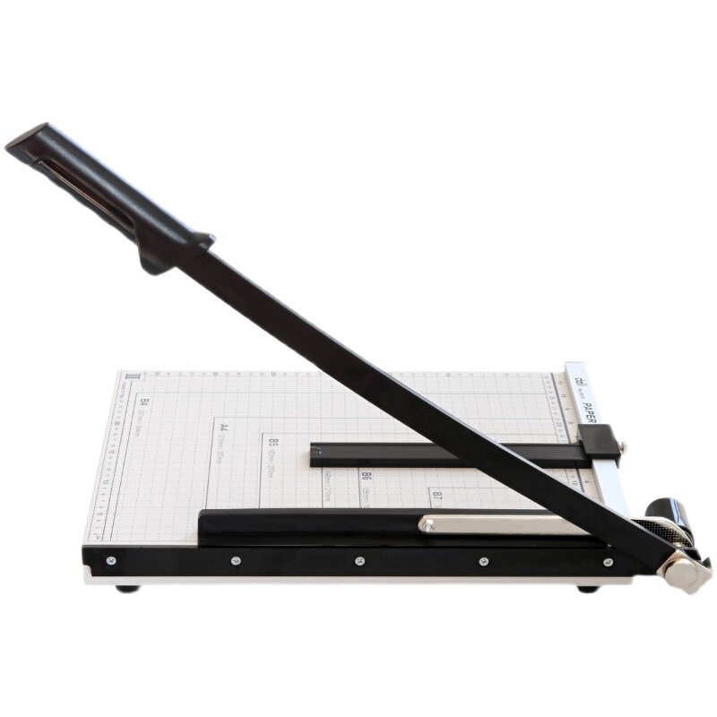 XINJIANG DELI A4 종이 커터 수동 미니 종이 커터 나무 강철 사진 사진 절단 종이 절단기-