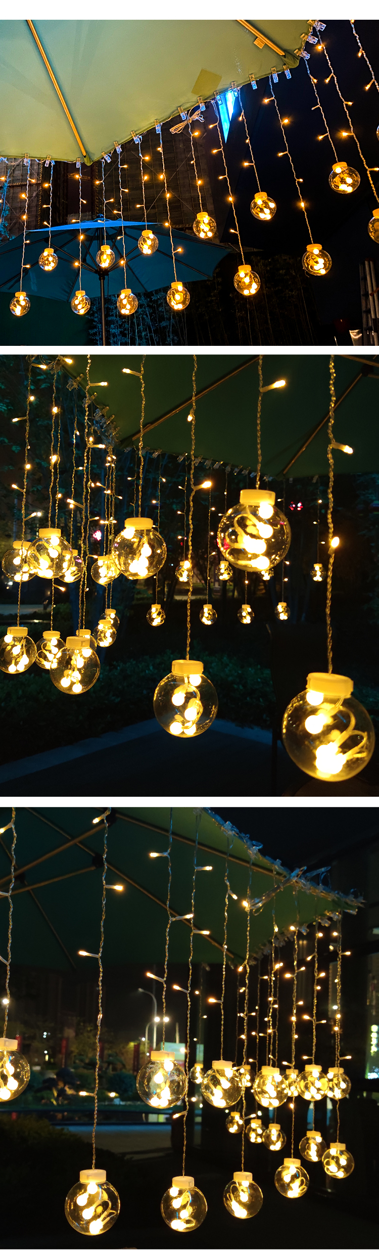 温室ソーラーウィッシングボールライト - 防水LEDガーデンストリングライト