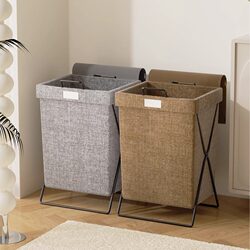 Dirty Clothes Basket, Dirty Clothes Storage Bin, Dirty Clothes Hamper, Household Laundry Basket, Foldable, Large Capacity with Lid for Bathroom