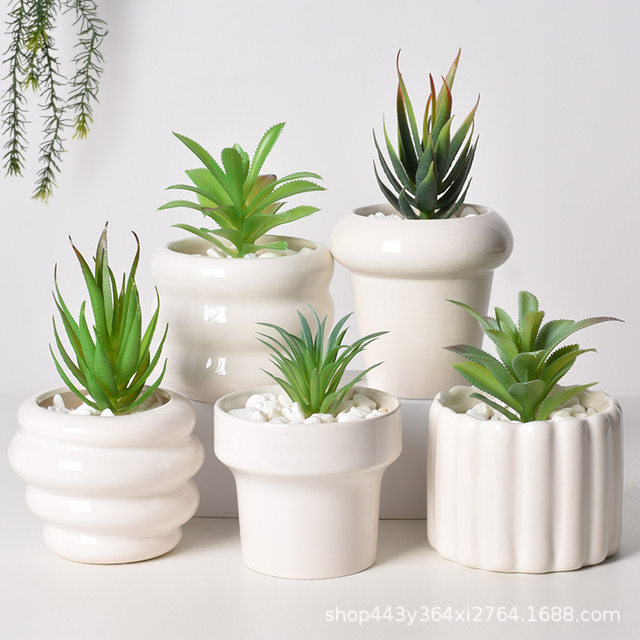 
New style ceramic flower pots simple white desktop ornaments plant gardening pots succulent flower pots containers modern decoration