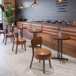 Solid Wood Milk Tea Shop Cafe Table and Chair Combination Lucky Commercial Leisure Dessert Shop Western Restaurant Dining Booth Sofa