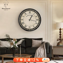 2026 New Vintage-Style Living Room Wall Clock, Trendy High-End Retro Dining Room Silent Round Clock for Wall Hanging