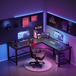 Corner Gaming Desk Computer Desk Double Desktop Home Simple Desk Bookshelf Bedroom L-Shaped Study Office Desk