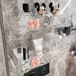 Bathroom Storage Rack, No-Drill Wall-Mounted Shelf for Bathroom, Toilet, and Restroom, Various Gadgets for Bathroom Organization