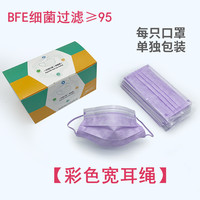 Daily Protective Mask Women's Purple Independent Packaging Fashion Disposable Dust-Proof Breathable Three-Layer Winter Thick Medical Color Medicine
