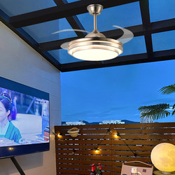 Special Lamp for Sunrooms, Courtyard Dining Room Ceiling Fan Lamp, Balcony Terrace Pavilion Outdoor Ceiling Lamp, Bladeless Fan Lamp