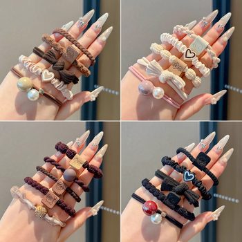 
Highly elastic and non-damaging hair rope for women 2025 new style hair tie rubber band hair tie high-end temperament hair rope headwear