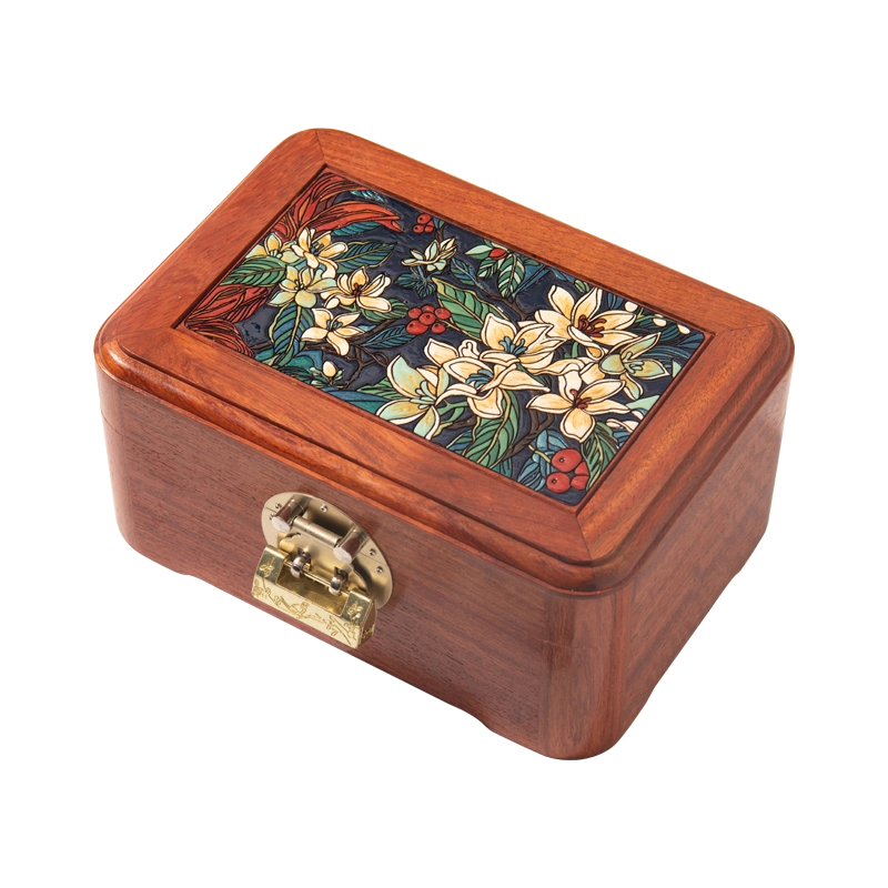 民間收集 花梨木製 手工彫刻 五福臨門 首飾盒 收納箱 一套  古玩老花梨木雕刻祥龙多宝首饰盒家居实木老料手工