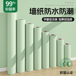 Light Green Wallpaper Self-Adhesive Waterproof and Moisture-Proof Wall Stickers Thickeneded Ugly Color Change Background Wall High-End Tearable and Traceless