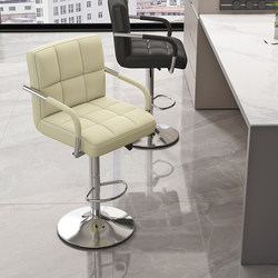 Bar Stool with Adjustable Height, Modern Minimalist Design, High Backrest, High Chair for Cashier, Home Use, Swivel, with Armrests, Computer Chair