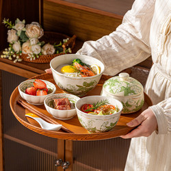 Japanese-Style Minimalist Single-Serving Postpartum Dinnerware Set Ceramic Rice Bowl Household 2026 New Model Plates and Bowls