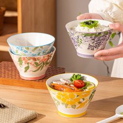 Japanese-Style Ceramic Conical Bowl for Home Use, 2026 New Model, Particularly Beautiful Rice Bowl, Personal Tableware Set