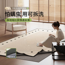 Aovoc Removable and Washable Carpet for Living Room, Mid-Century Style, New French-Style Sofa, Coffee Table, Machine Washable, Bedroom Bedside Rug