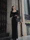 
Xiaoli Gray Records Black Suit High-waisted Half-Woman Long Skirt Spring and Summer High-end Retro Slim Straight Skirt
