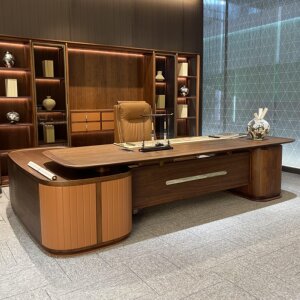 
New Chinese style North American black walnut boss desk chairman desk modern atmosphere executive desk high-end