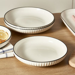 Japanese-Style Plates, Dishes, Tableware, Bowl and Plate Sets, Household Ceramic Flat Plates, Cold Dish Round Plates, Seasoning Dishes, Rice Plates, Practical Plates