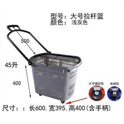 Shopping Mall Supermarket Shopping Basket Plastic Trolley with Wheels Portable Shopping Cart Small Pull Cart Shopping Basket Cart Grocery Cart