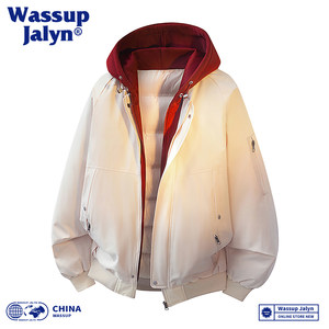 
WASSUP JALYN Down Cotton Jackets for Men and Women in Autumn and Winter Thickened Korean Cotton Jackets Couples Fake Two-piece Cotton Jackets